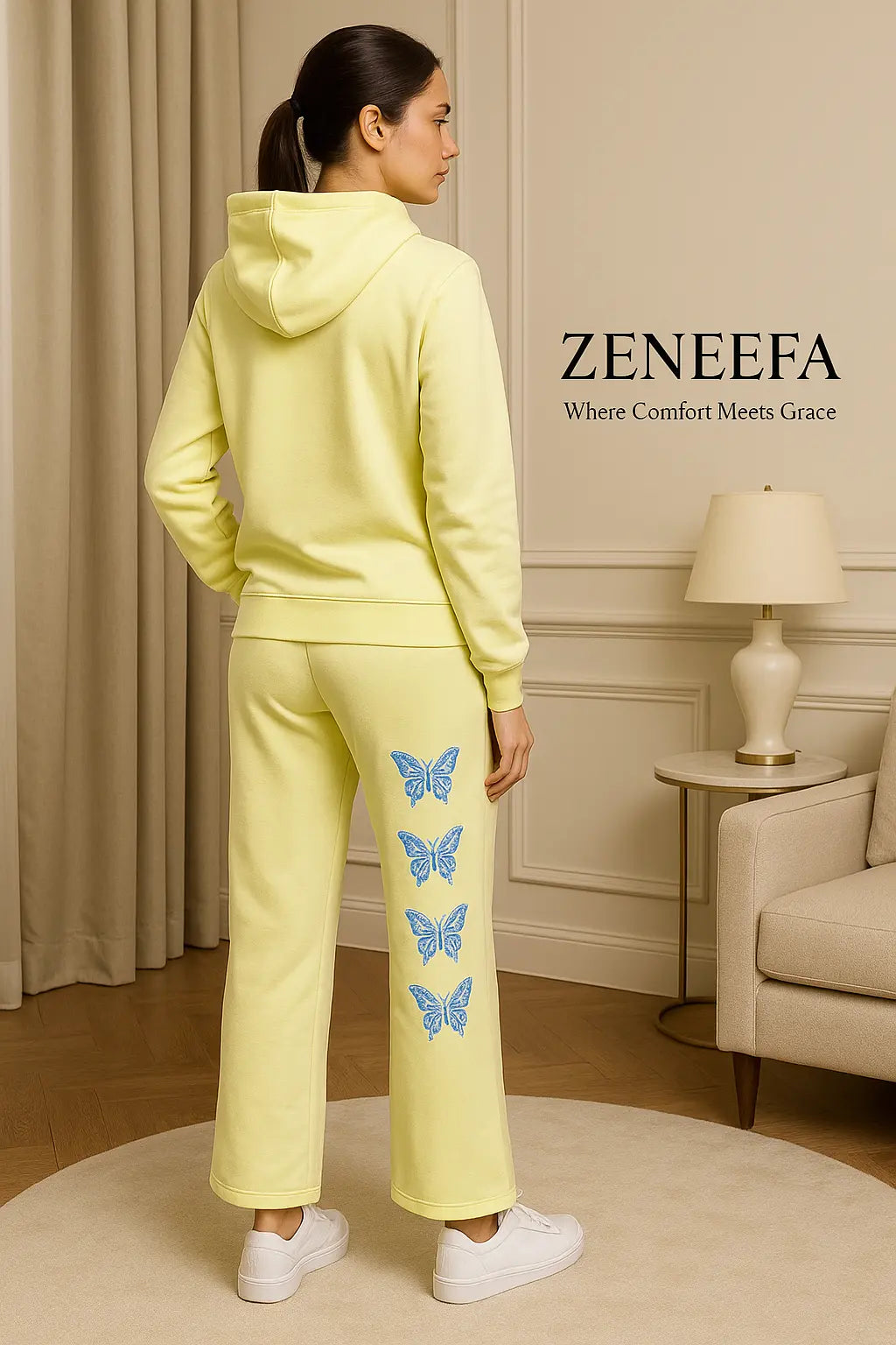 Women’s Butterfly Hoodie Set – Two-Piece Outfit | Zeneefa