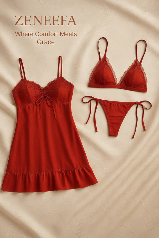 3-Piece Nighty Set – Zeneefa