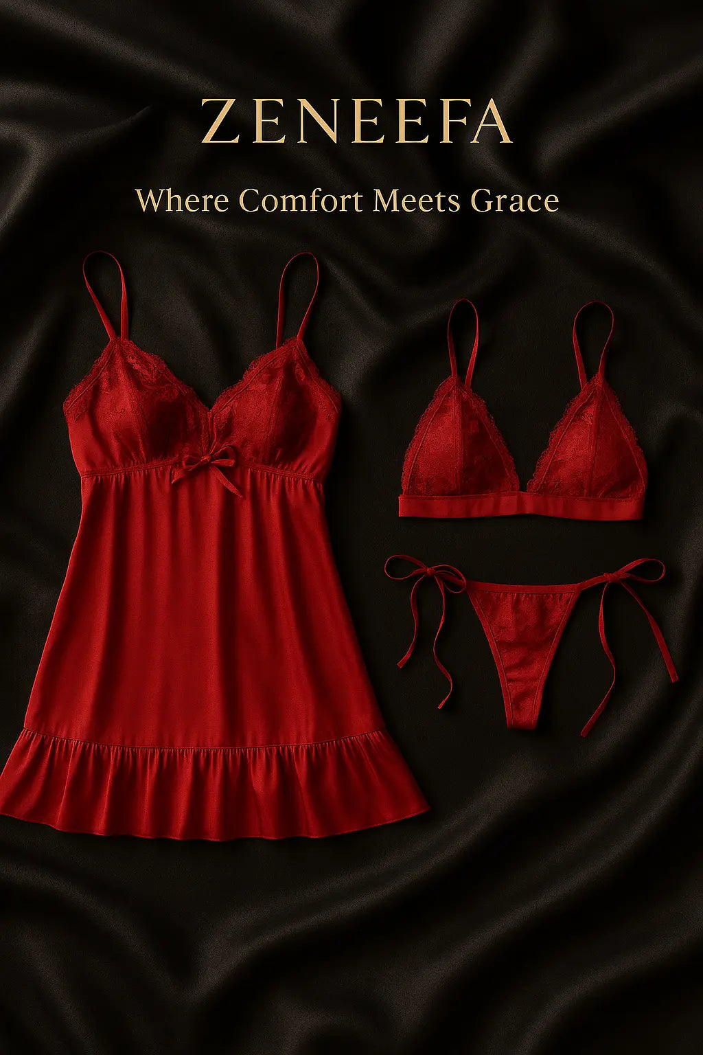 3-Piece Nighty Set – Zeneefa