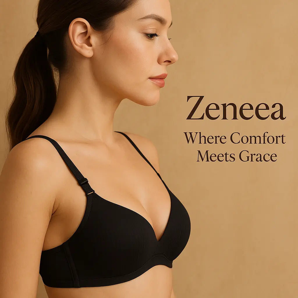 Fancy Plain Half Cup Bra – Zeneefa