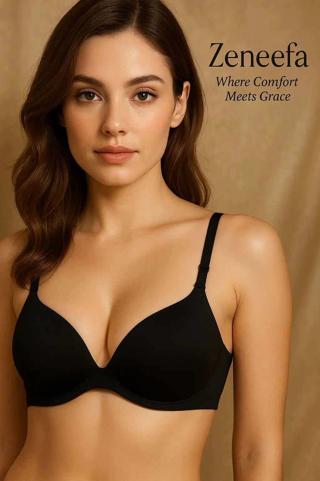 Fancy Plain Half Cup Bra – Zeneefa