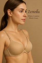 Fancy Plain Half Cup Bra – Zeneefa