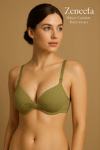 Fancy Plain Half Cup Bra – Zeneefa