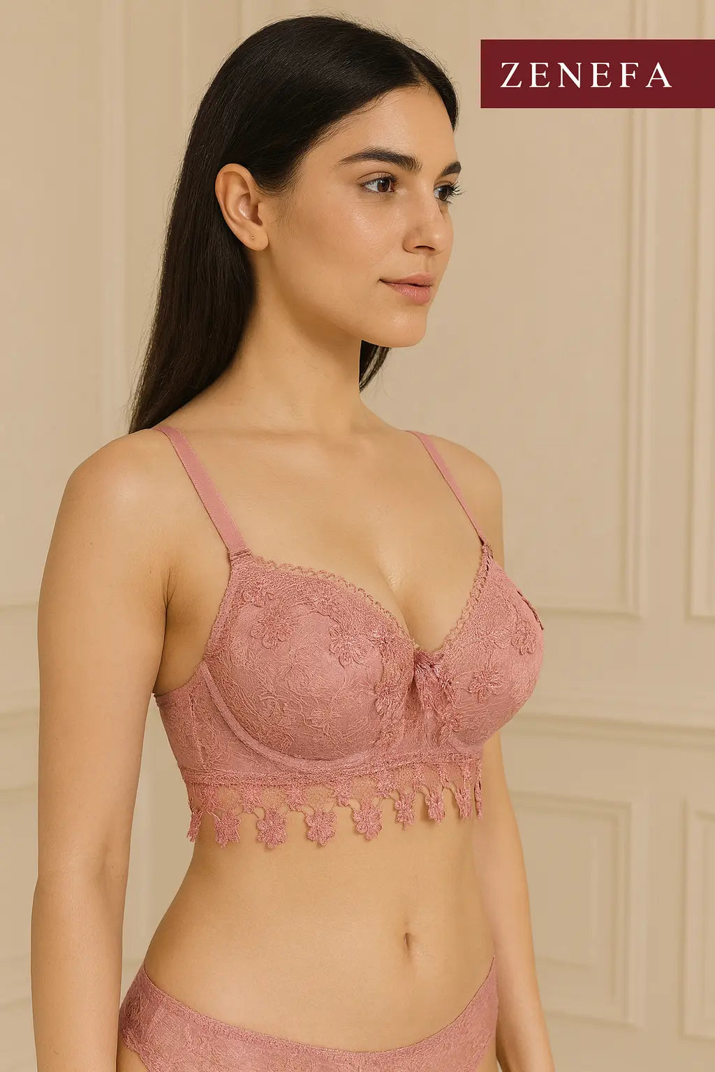 Zeneefa Elegant Floral Lace Bra