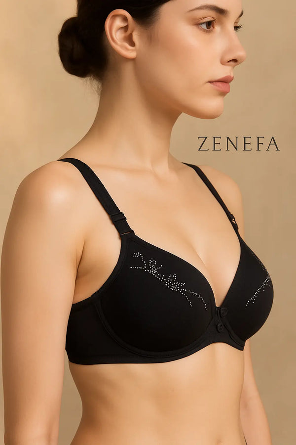 Zeneefa Elegant Sparkle Contour Bra – Daily Comfort & Natural Lift