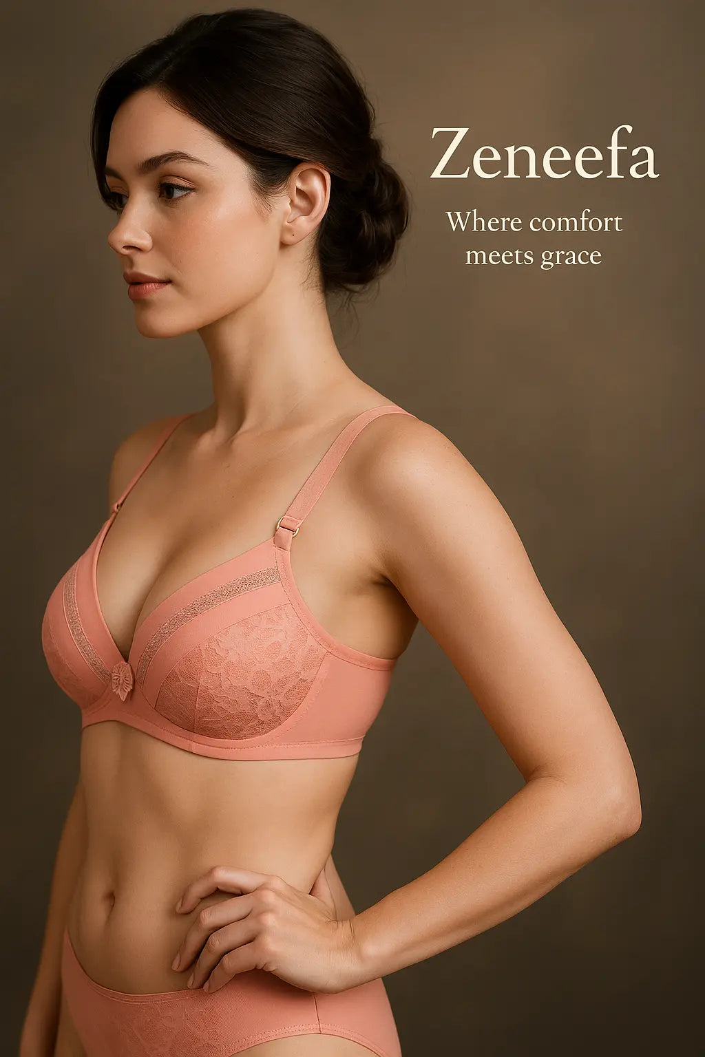 Zeneefa Elegant Embellished Contour Bra – Lightweight Daily Lift for A-Cup Women