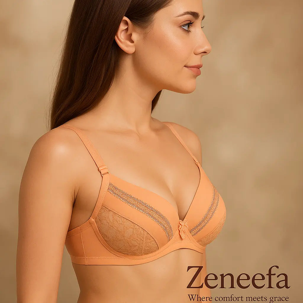 Zeneefa Elegant Embellished Contour Bra – Lightweight Daily Lift for A-Cup Women