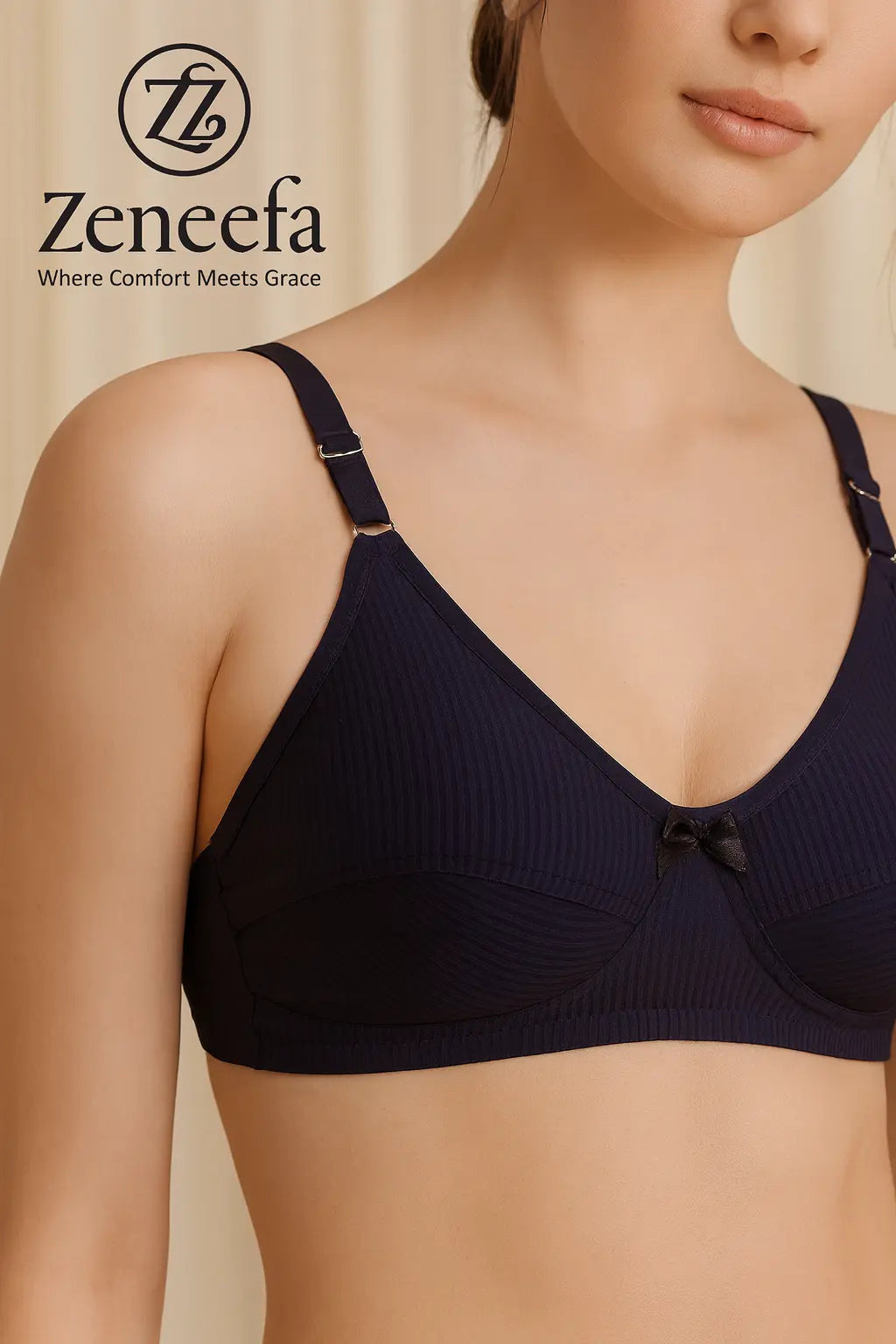 Zeneefa Soft Rib Comfort Bra for Women – Wire-Free Everyday Elegance | Where Comfort Meets Grace