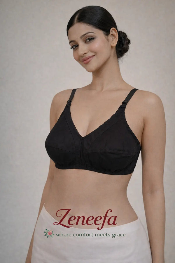Zeneefa Full Coverage Cotton Bra – All-Day Comfort Support | B Cup