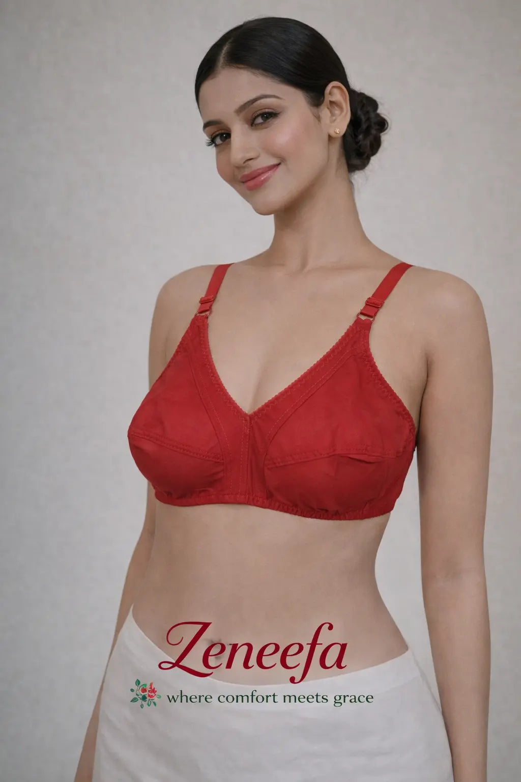 Zeneefa Soft Cotton Bra – Everyday Comfort Fit | Multiple Colors (B Cup)