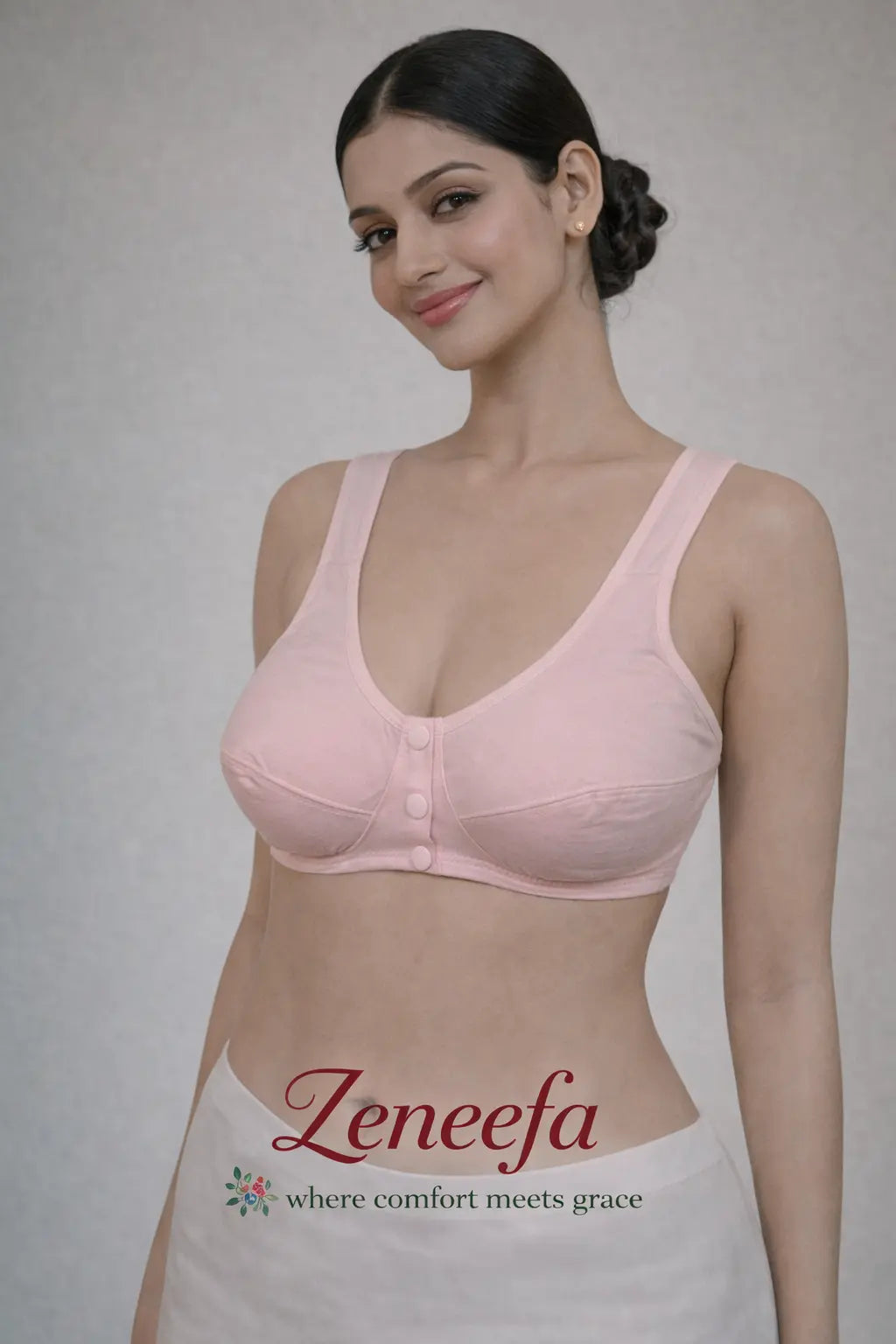 Zeneefa Soft Cotton Bra – Everyday Comfort Fit | Multiple Colors (B Cup)
