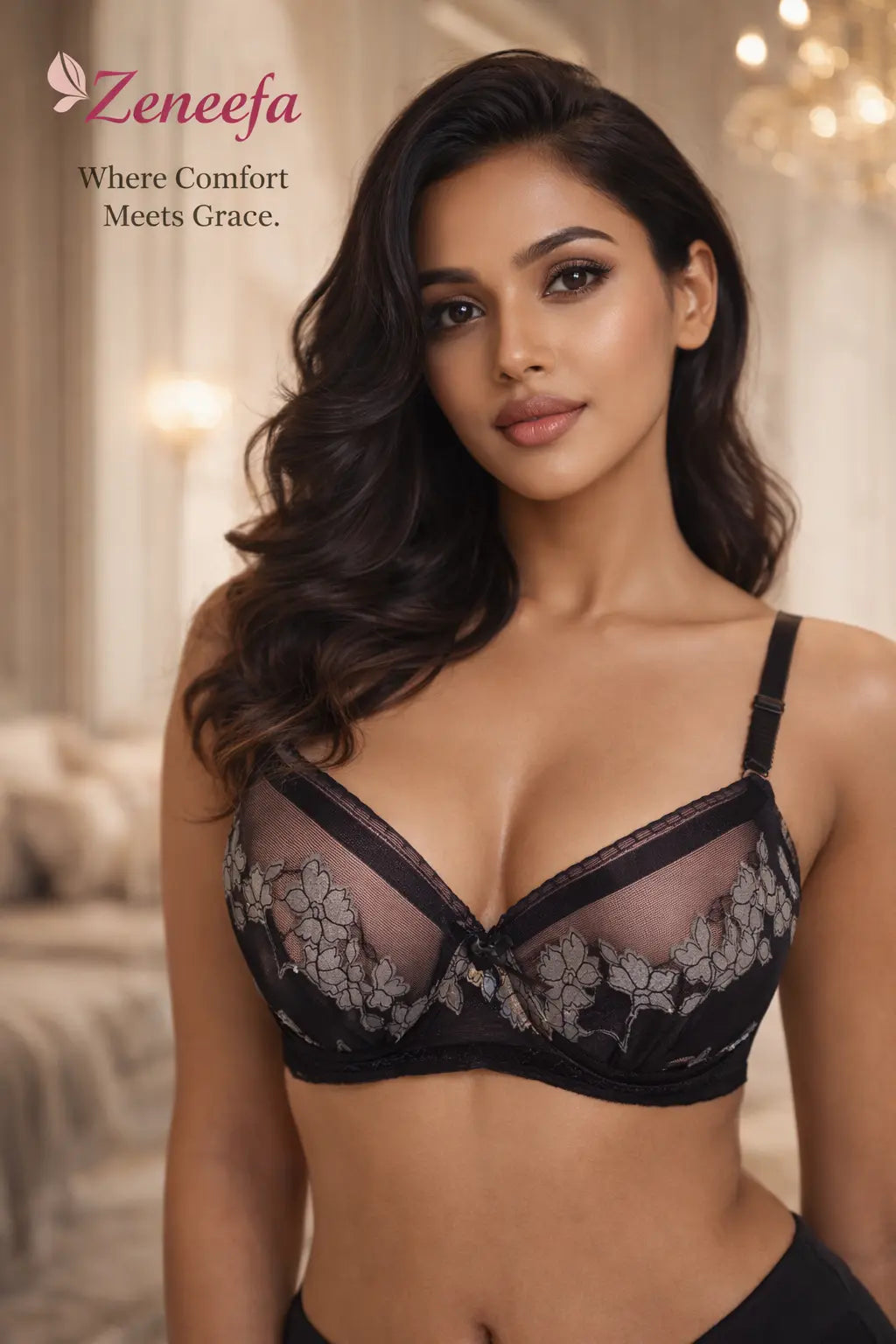 Light Padded Net Push-Up Bra for Women – Zeneefa