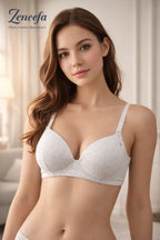 Zeneefa Cotton Half Cup Bra | B Cup |  Soft Ring Comfort