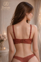 Zeneefa Net Half-Cup Underwire Bra for Women | B-Cup Support, Elegant Fit  – Where Comfort Meets Grace