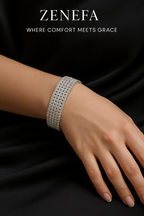 Zeneefa Luxury Crystal Mesh Bracelet – Elegant Women’s Fashion Jewellery