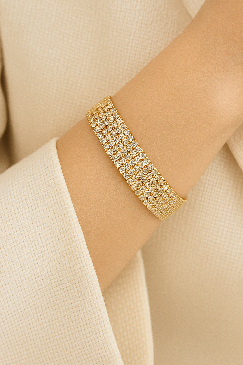 Zeneefa Luxury Crystal Mesh Bracelet – Elegant Women’s Fashion Jewellery