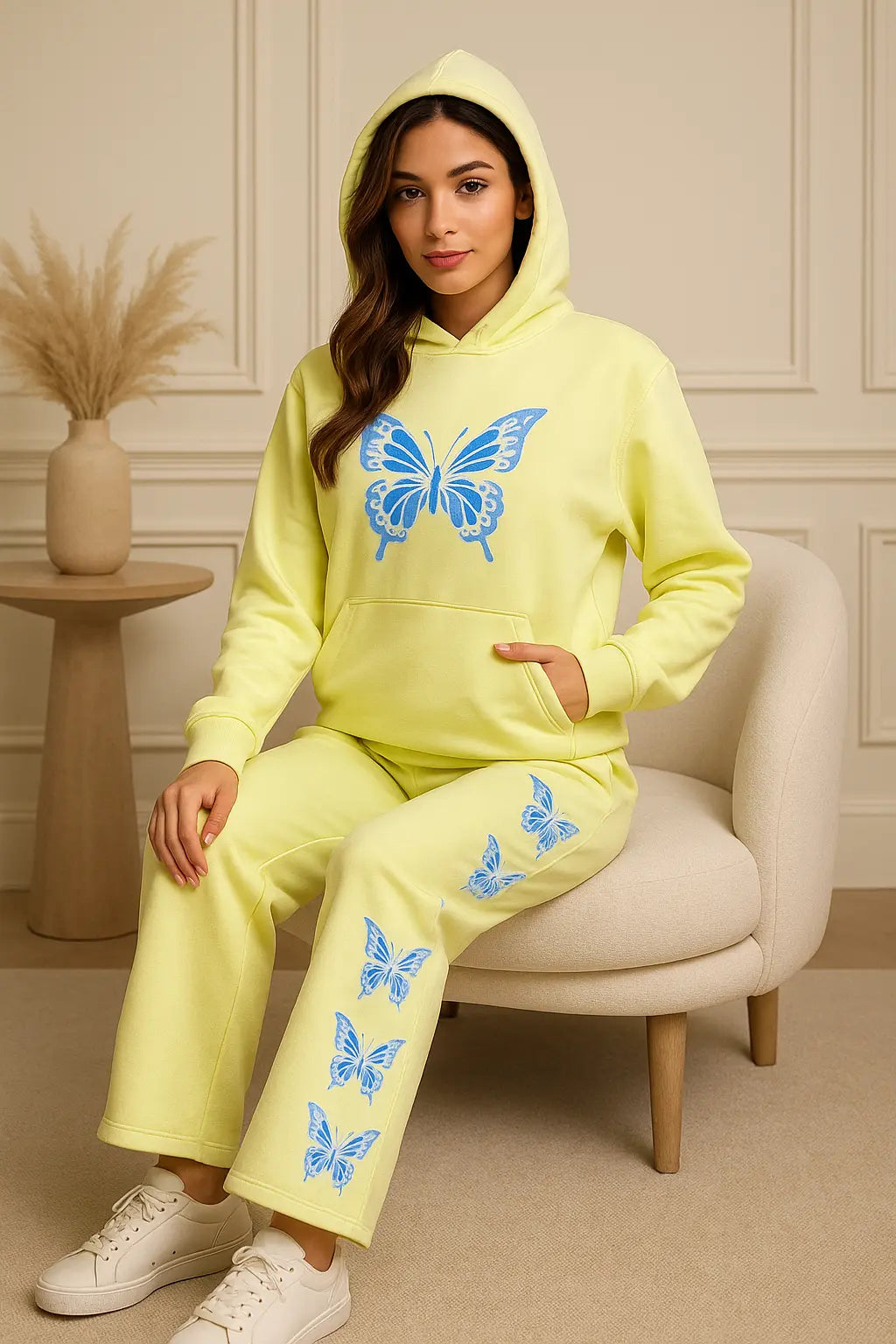 Women’s Butterfly Hoodie Set – Two-Piece Outfit | Zeneefa