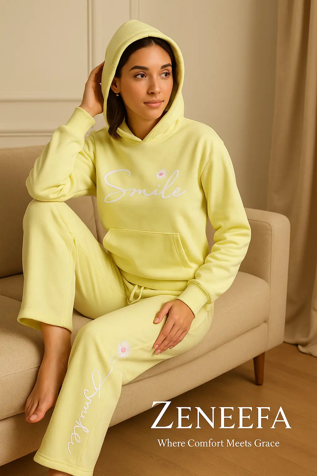 Women’s “Smile” Hoodie Set –  Two-Piece Outfit | Zeneefa
