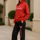 Women’s “Be Positive” Hoodie Set – Red & Black Two-Piece Outfit | Zeneefa