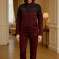 Women’s Maroon & Black Zip-Up-Removable Cap Tracksuit Set – Two-Piece Co-ord | Zeneefa
