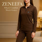 Women’s Zip-Collar Co-ord Set – Black, henna Green & Brown Two-Piece Outfit | Zeneefa