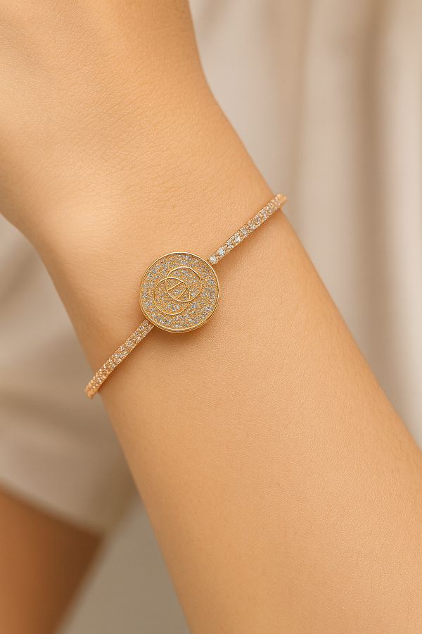 Zeneefa Crystal Signature Emblem Bracelet