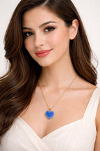 Zeneefa Heart-Shaped Crystal Pendant Necklace for Women | Elegant Gift Jewelry
