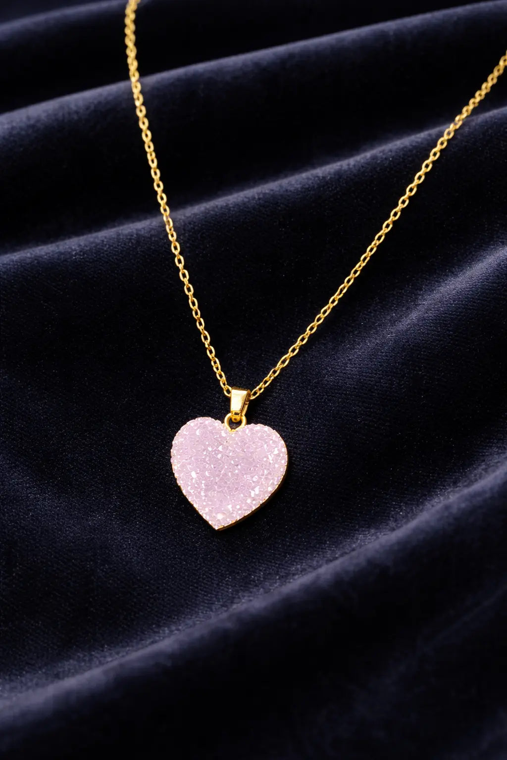 Zeneefa Heart-Shaped Crystal Pendant Necklace for Women | Elegant Gift Jewelry