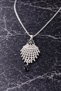 Zeneefa Crystal Tassel Pendant Necklace for Women | Elegant Silver Statement Jewelry