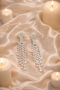 Zeneefa Luxury Crystal Cascade Drop Earrings – Elegant Statement Jewelry for Women