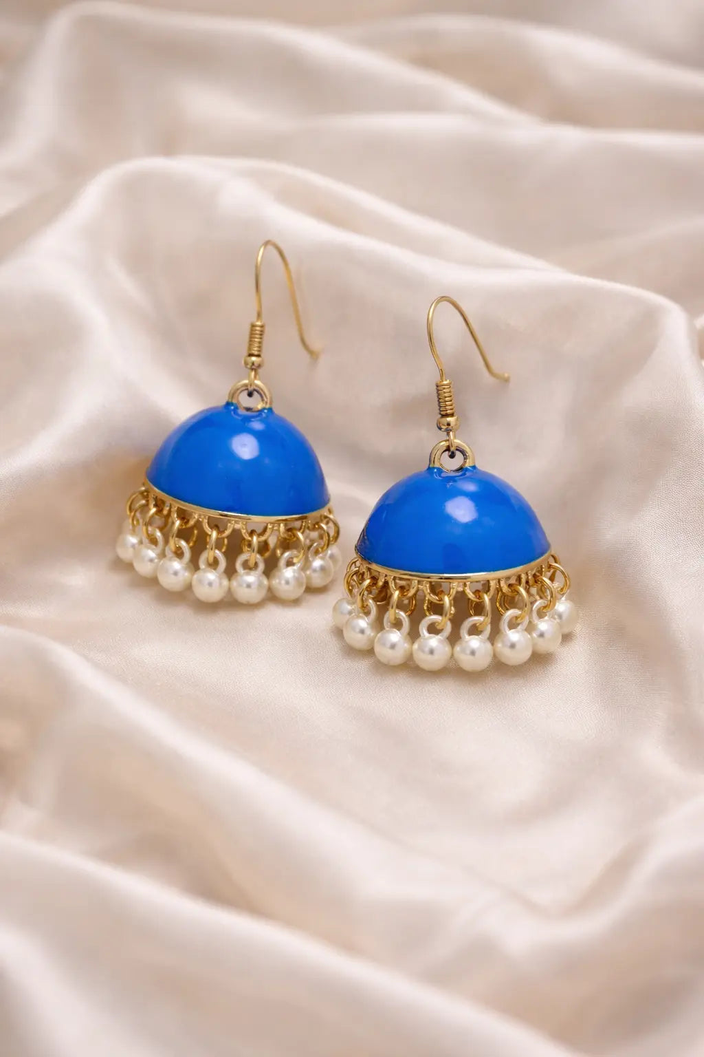 Zeneefa Colorful Pearl Jhumka Earrings – Elegant Festive & Casual Wear Jewelry for Women