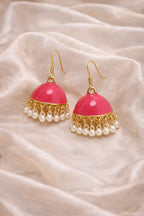 Zeneefa Colorful Pearl Jhumka Earrings – Elegant Festive & Casual Wear Jewelry for Women