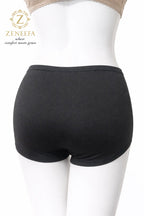 Zeneefa Front Net Cotton High-Waist Boyshort Panty – Breathable Lace Seamless Innerwear