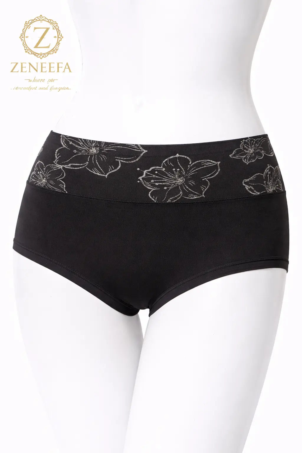 Zeneefa Floral Printed Cotton Panty – Soft Mid-Waist Comfortable Everyday Inner-wear for Women