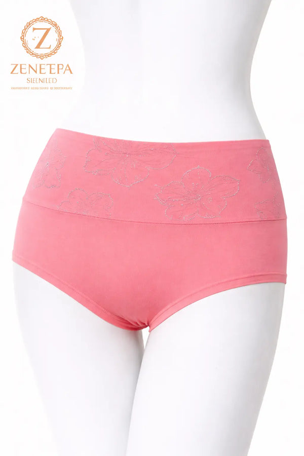 Zeneefa Floral Printed Cotton Panty – Soft Mid-Waist Comfortable Everyday Inner-wear for Women