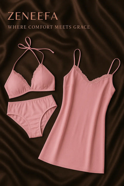 3-Piece Nighty Set – Zeneefa