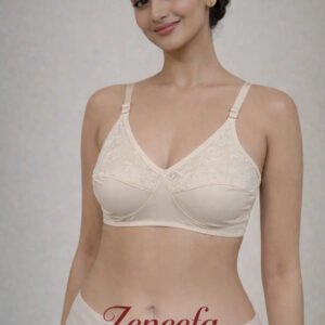 Zeneefa Net Half Cup Bra – Skin | Light Support & Elegant Comfort (B Cup)