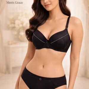 Zeneefa Beaded Strip Bra & Panty Set – Elegant Comfort with a Perfect Fit