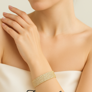 Zeneefa Luxury Crystal Mesh Bracelet – Elegant Women’s Fashion Jewellery