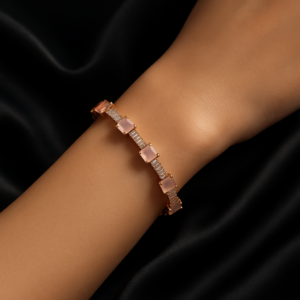 Zeneefa Elegant Stone-Link Bracelet for Women