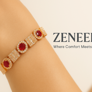 Zeneefa Royal Ruby Red Crystal Bracelet– Premium Gold-Plated Luxury Women’s Jewelry