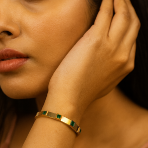 Zeneefa Modern Emerald Tile Bracelet