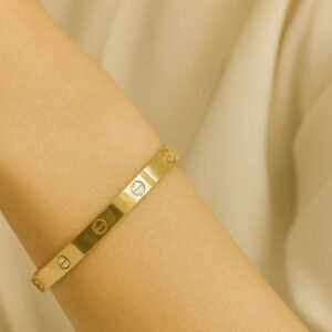 Zeneefa Classic Screw-Detail Bangle – Premium Minimalist Women’s Luxury Jewelry