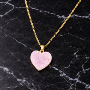 Zeneefa Heart-Shaped Crystal Pendant Necklace for Women | Elegant Gift Jewelry