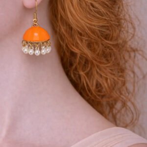 Zeneefa Colorful Pearl Jhumka Earrings – Elegant Festive & Casual Wear Jewelry for Women